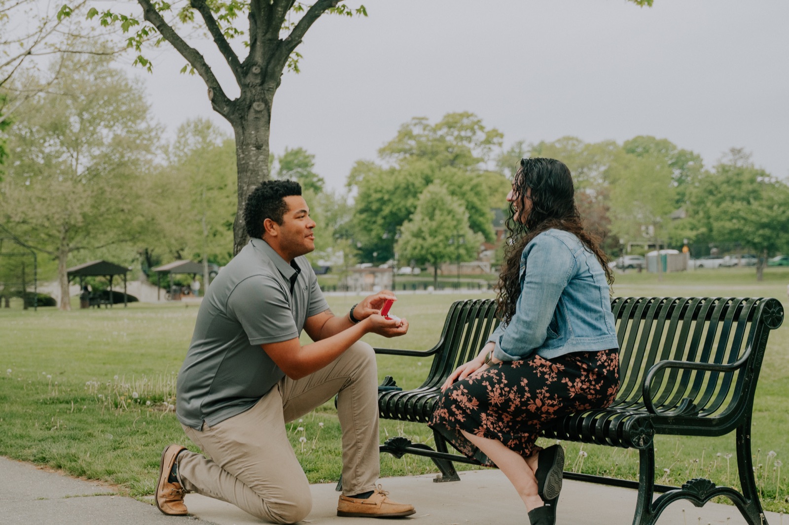 Engagement proposal in a Frederick, MD park